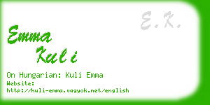 emma kuli business card